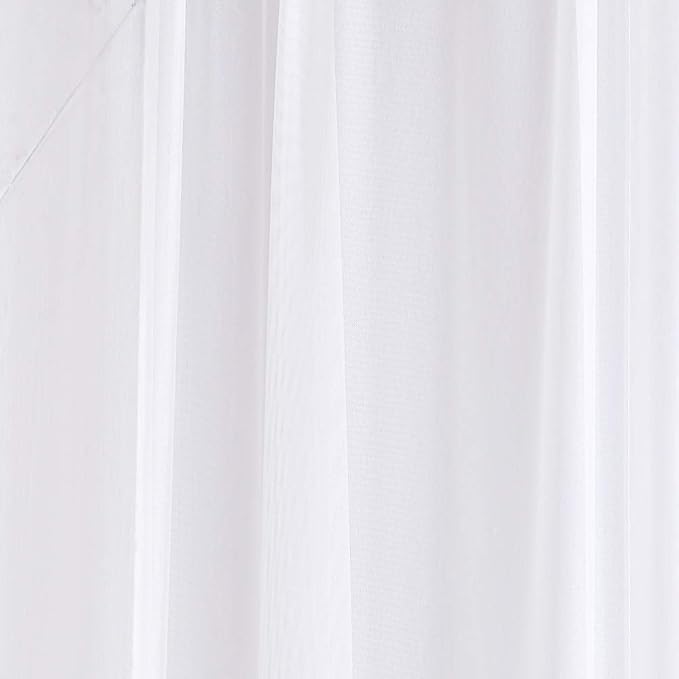 Warm Home Designs White Bed Canopy Curtains in 55 x 216 Inch Size. Our Queen Canopy Bed Curtains Work Great as Kids Canopy, Bed Scarf, Bed Curtain or to Enhance Bed Decor. BC White 216"