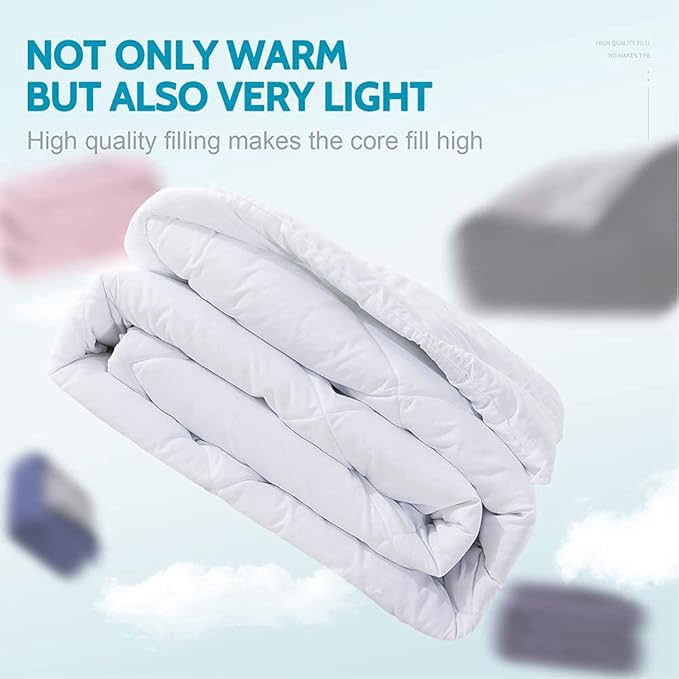 Decroom Lightweight Twin Comforter Set with 1 Pillow Sham - 2 Pieces Set - Quilted Down Alternative Comforter/Duvet Insert for All Season - White - Twin/Twin XL Size