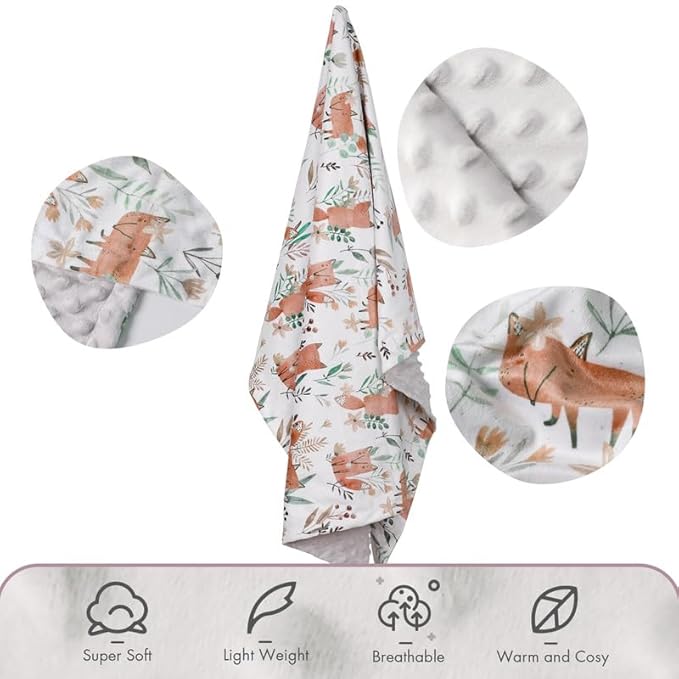 Soarwg Kids Baby Blanket Unisex Newborn, Super Soft Comfy Fox Blanket, for Toddler Baby Nursery Bed Blankets Stroller Crib Shower Gifts, 30 x 40 Inch