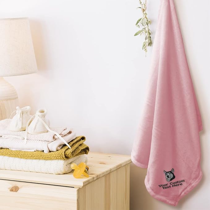 Nursery Bedding Baby Blankets for Boys & Girls Siberian Husky Head A Polyester