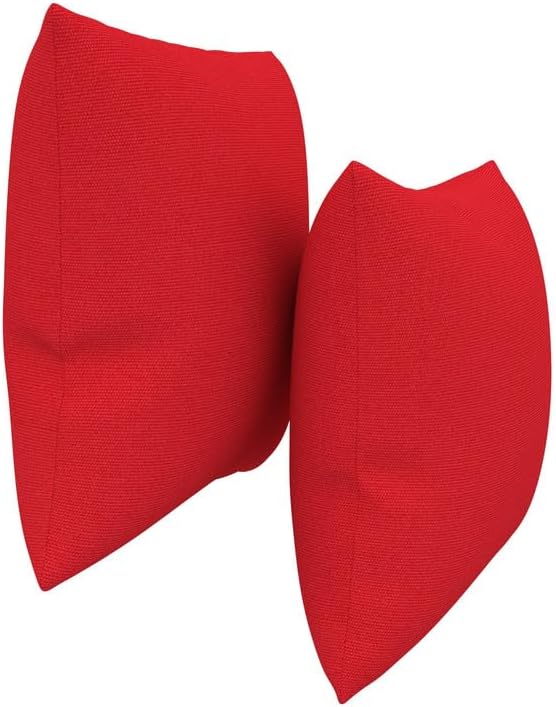 Covers & All Sunbrella Indoor/Outdoor Throw Pillows, Square Throw Pillows Inserts with Covers Set of 2 (Canvas Jockey Red, 16x16)