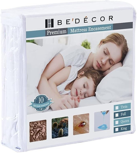 Bedecor Zippered King Mattress Protector Cover for 7"-9" Depth Mattress,Fully Encased Liquid Proof Urine Pee Protection Breathable Smooth Incontinence Pet Baby Potty Training