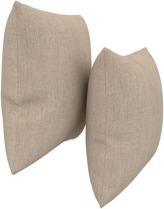 Covers & All Belenos Indoor/Outdoor Throw Pillows, Square Throw Pillows Inserts with Covers Set of 2 (Belenos Textured Stone, 16x16)