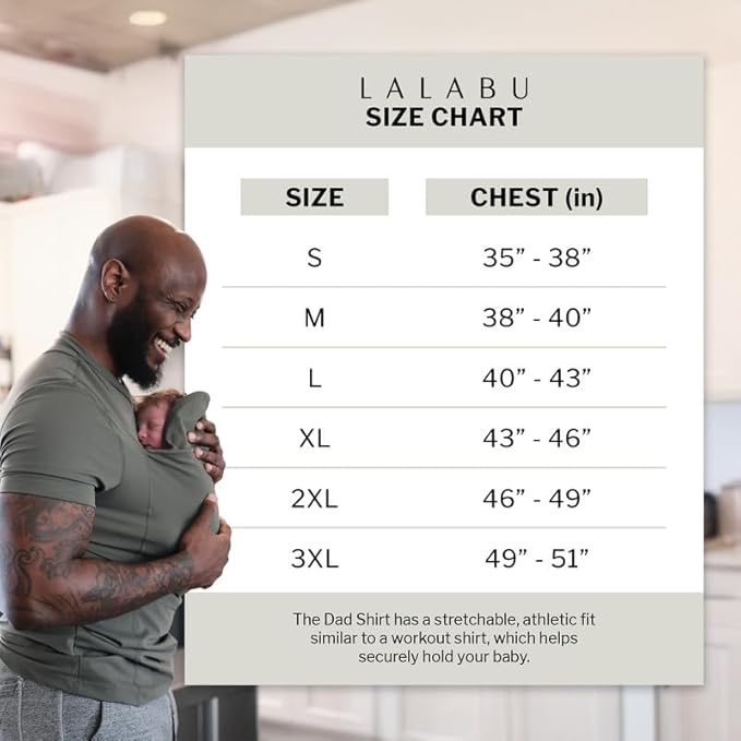 Lalabu The Dad Shirt | Hands-Free Baby Carrier for Dad with Kangaroo Pouch | Engineered for Bonding, Safety, & Comfort for Newborns Up to 15 Lbs. | CPSC Compliant - Black - 3XL