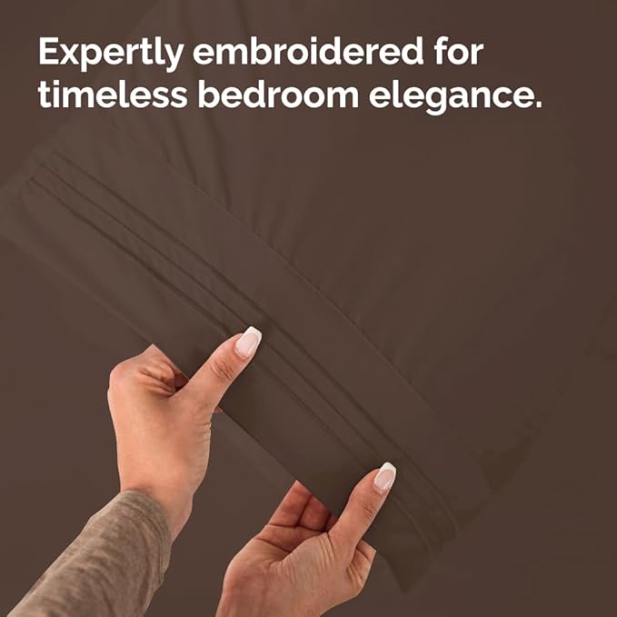 King Pillow Cases Set of 4 - Ultra Soft Hotel Quality Pillowcase Covers - Comfy, Cozy & Wrinkle Free - Shrinkage, Stain and Fade Resistant - Machine Washable Pillow Protectors - 4 Piece Set - Brown