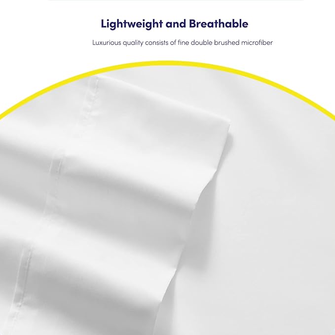 Queen Sheets White - 6 Piece 1500 Supreme Collection Fine Brushed Microfiber Deep Pocket Queen Sheet Set Bedding - 2 Extra Pillow Cases, Great Value, Queen, White