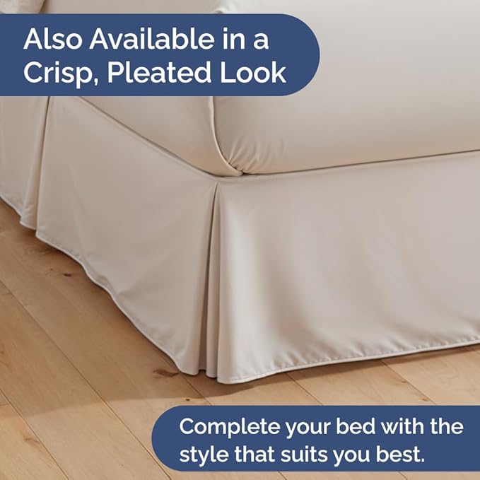 Bedskirt Queen Size Ruffle - 18 inch Drop Dust Ruffle Bed Skirt with Platform - Ultra-Soft, Easy Fit, Premium Hotel Quality - Wrinkle, Fade & Shrink Resistant - for Women, Men, Kids and Teens - White