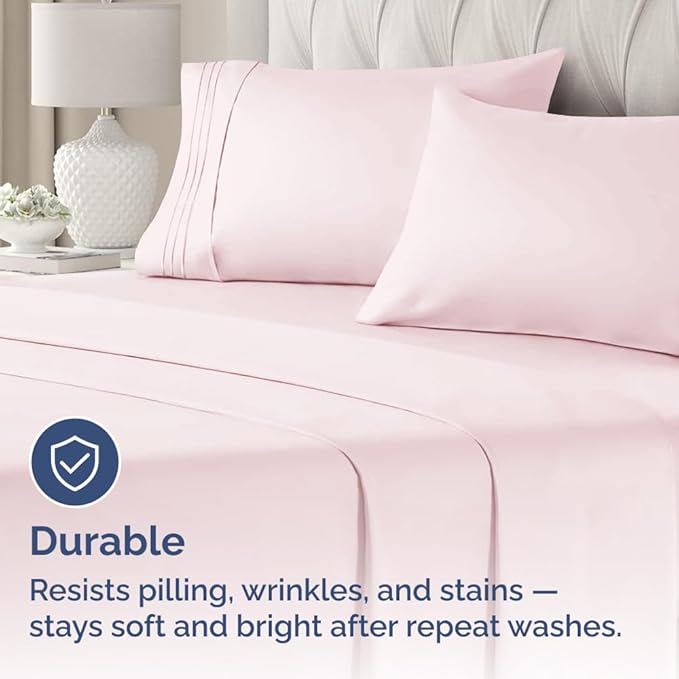 King Pillow Cases Set of 4 - Ultra Soft Hotel Quality Pillowcase Covers - Comfy, Cozy & Wrinkle Free - Shrinkage and Fade Resistant - Machine Washable Pillow Protectors - 4 Piece Set - Lavender Pink