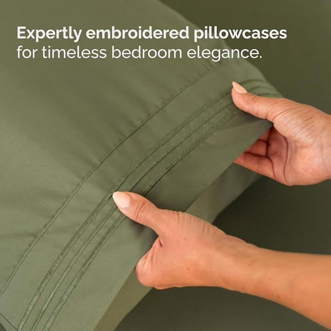 Full XL Size 4 Piece Sheet Set - Comfy Breathable & Cooling Bed Sheets Set - Hotel Luxury Bedding for Women, Men, Kids, Teens, Boys & Girls - Deep Pockets, Soft, Wrinkle Free - Oeko-Tex - Sage Green