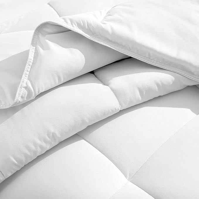 H&H Decor Luxurious & Super Soft 1 Piece Comforter 300 GSM & 4 Pcs Sheet Set 100% Egyptian Cotton 1000 Thread Count Pattern Solid (Cal-King, White,Solid)