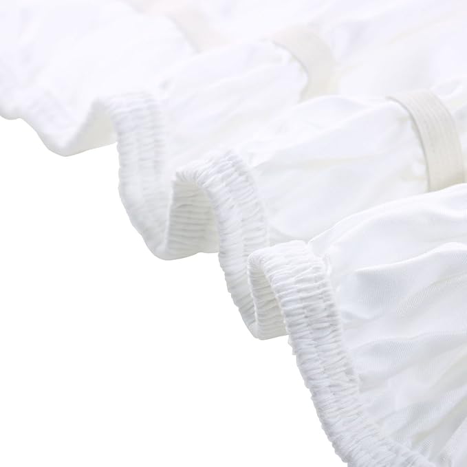 Bed Skirt - Wrap Around Bed Skirts Elastic Dust Ruffles, Easy Fit Wrinkle and Fade Resistant Luxurious Fabric Solid Color, White RV King Size Beds 15 Inch Drop