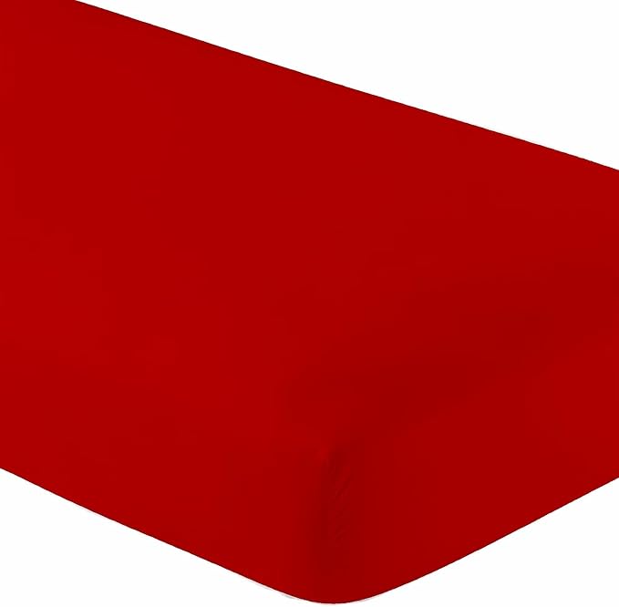 Full XL 100% Microfiber Double Brushed Sheet Set - Extra-Soft, Breathable & Wrinkle-Free - 15" Deep Pockets, 54" x 80" - Ideal for Extra Long Full Beds - 4PC Set (Full XL, Red)