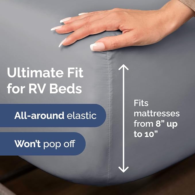Short Queen Size 4 Piece Sheet Set - RV Short Queen, Soft, Breathable & Cooling Bed Sheets Set w/ Deep Pockets - Hotel Luxury Bedding for Women, Men, Kids, Teens, Boys & Girls - Oeko-Tex - Steel Blue