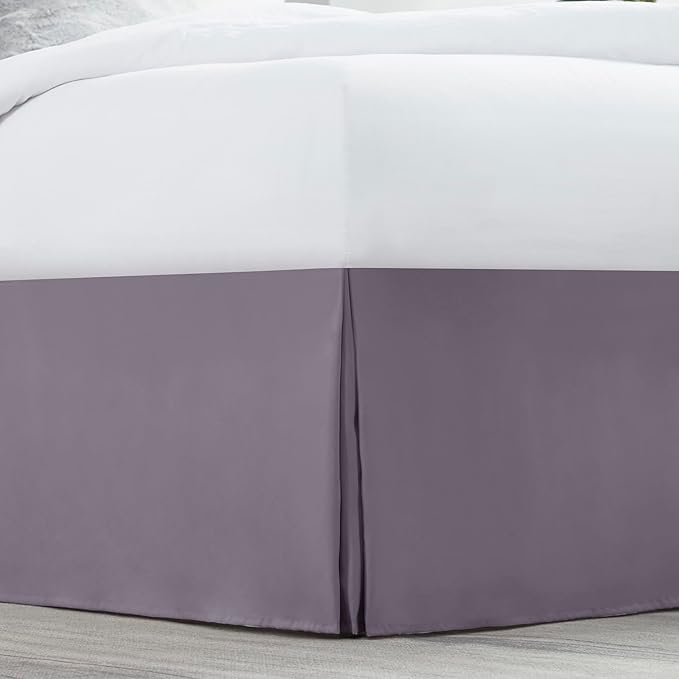 Nestl Grayish Purple Twin Bed Skirt - Twin Size Bed Skirt 14 Inch Drop - Brushed Microfiber Bed Skirts - Hotel Quality Pleated Bed Skirt - Shrinkage & Fade Resistant