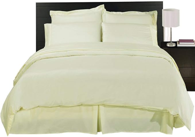 Royal Hotel Bedding 8pc California-King Size Bed-in-a-Bag Solid Ivory 600-Thread-Count Siberian Goose Down Alternative Comforter 100 Percent Cotton - Includes Sheets and Duvet Cover Sets