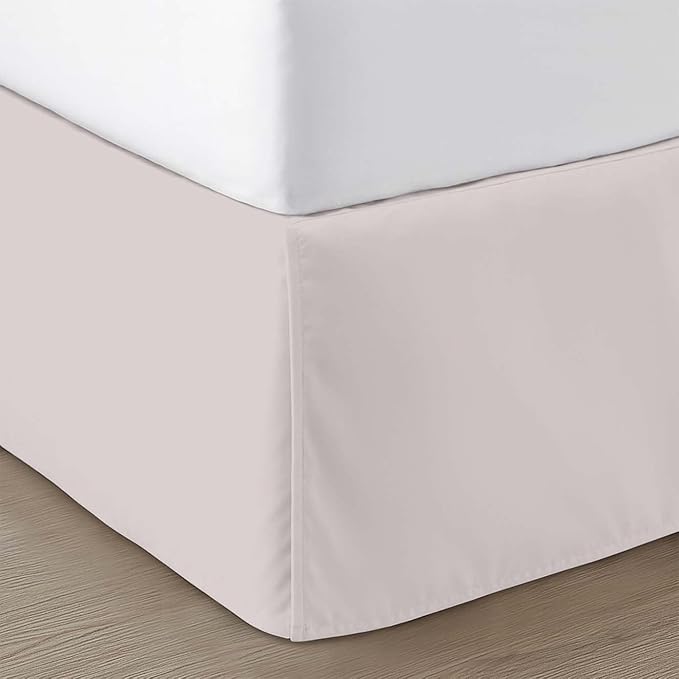 SGI bedding 18 inch Drop Bed Skirt Cal King Size - Platform Style with Secure Fit, Classic Tailored Look, Elegant Pleated Style Dust Ruffle, Split Corners, Wrinkle Resistant Microfiber - Warm Grey