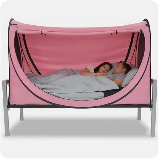 Privacy Pop up Eclipse Bed Tent Bed Drapes (Pink, Twin)