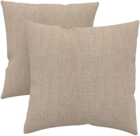 Covers & All Belenos Indoor/Outdoor Throw Pillows, Square Throw Pillows Inserts with Covers Set of 2 (Belenos Textured Stone, 16x16)