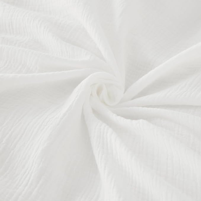 Bedsure 100% Muslin Cotton Duvet Cover King Size - Ultra-Soft, Breathable & Lightweight - Linen Like Gauze Comforter Cover Set with Button Closure and Corner Ties (White, King, 104"x90")