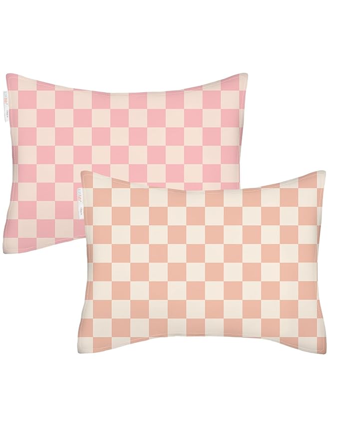 ALVABABY Toddler Pillowcase Stretchy Soft Kids Pillow Cover Fit 13"x 18" or 12"x16" Envelope for Girl Boy Sleepy Travel 2 Pack 2TPE43A