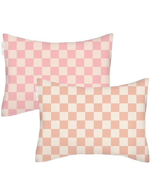 ALVABABY Toddler Pillowcase Stretchy Soft Kids Pillow Cover Fit 13"x 18" or 12"x16" Envelope for Girl Boy Sleepy Travel 2 Pack 2TPE43A