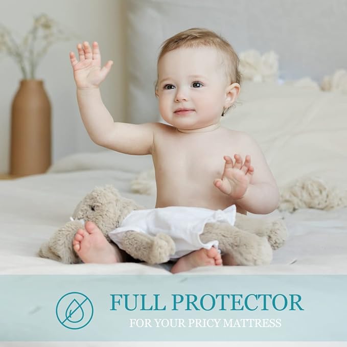 Twin Waterproof Zippered Mattress Encasement, Breathable, Noiseless, Machine-Washable Zipped Mattress Cover, Fitting 7" - 13" Deep Mattress