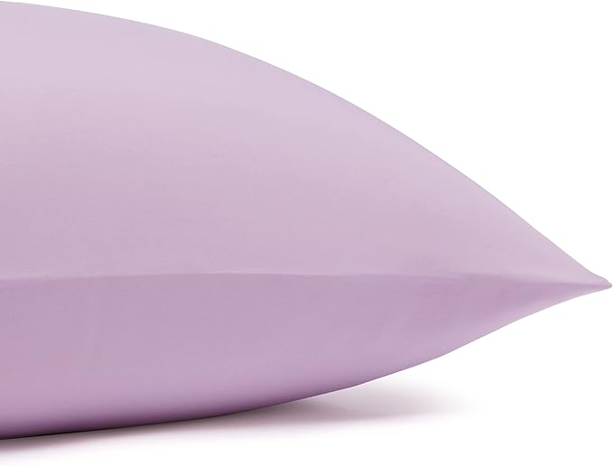 Amazon Basics Lightweight Breathable Ultra-Soft Wrinkle-Free Microfiber 4-Piece Bed Sheet Set with 14-Inch Deep Pockets,Full,Frosted Lavender,Solid,(Pack of 4)