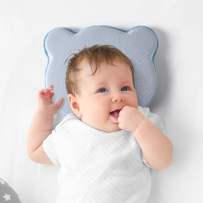 Baby Infant Support Cushion,Cute Cartoon Bear Soft and Cozy Pillow, Breathable Bedding Set for Infants (not Pillow)