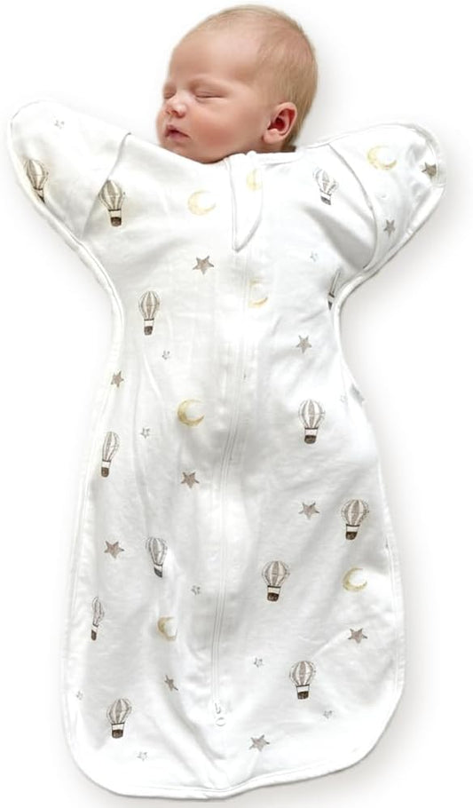 Newborn Swaddle Sack, IHDI Certified, Calms Startle Reflex, 100% Cotton Wearable Blanket, Newborn Essentials
