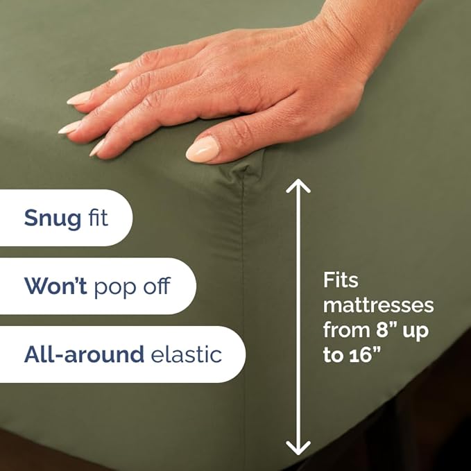 Full XL Size 4 Piece Sheet Set - Comfy Breathable & Cooling Bed Sheets Set - Hotel Luxury Bedding for Women, Men, Kids, Teens, Boys & Girls - Deep Pockets, Soft, Wrinkle Free - Oeko-Tex - Sage Green