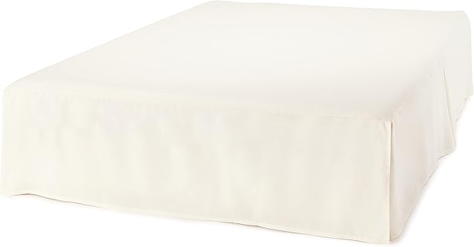 Amazon Basics Lightweight Pleated Soft Machine Washable Bed Skirt, King Size, Off White, Solid (Pack of 8)