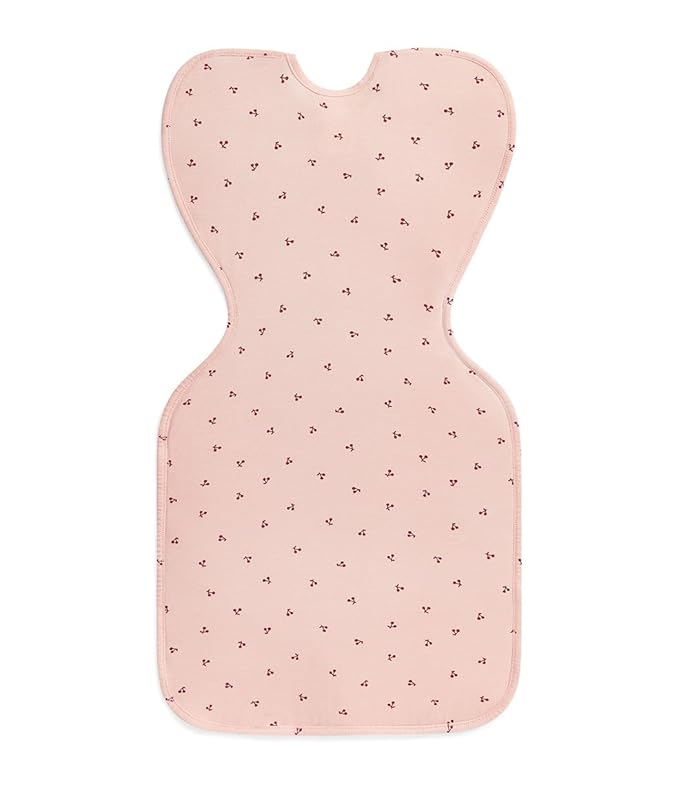 Love to Dream Swaddle Up Bamboo, Arms Up Position, Soft and Luxurious 100% Viscose from Bamboo - Wearable Blanket - 1.0 TOG - (20-24°C) Ideal for Moderate Temps (Cherries Blush, Medium, 6–8.5kg)