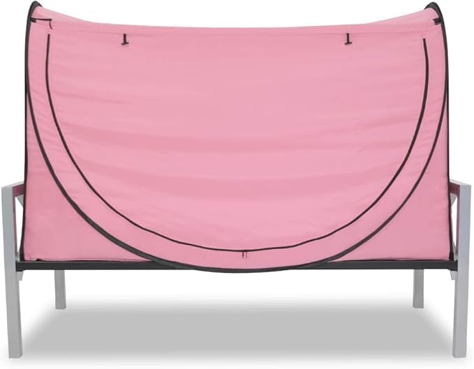 Privacy Pop up Eclipse Bed Tent Bed Drapes (Pink, Twin)