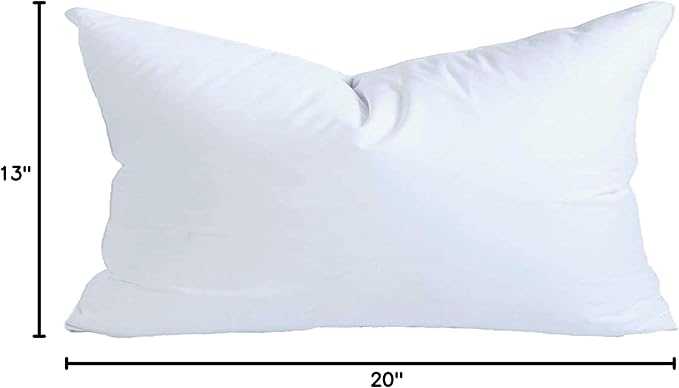 MoonRest® 13x20 Inch Synthetic Down Alternative Rectangle Pillow Insert Form Stuffer for Sofa Shams, Decorative Throw Pillow, Cushion and Bed Pillow Stuffing - Hypoallergenic 13“X 20”