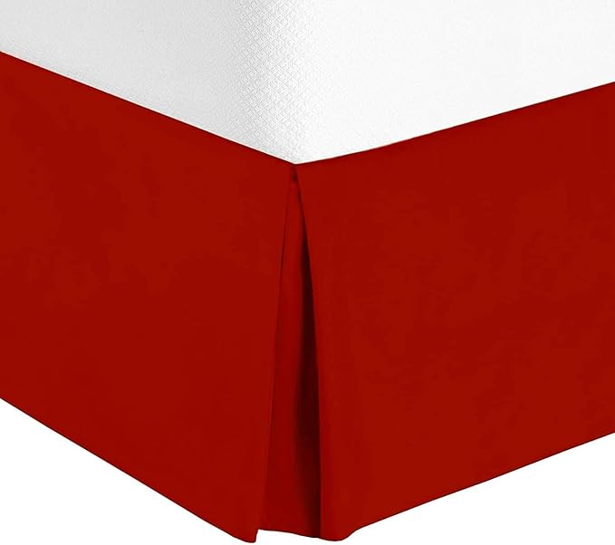 Bed Skirt - Soft Quadruple Pleated Ruffle - Easy Fit with 16 Inch Tailored Drop - Hotel Quality, Shrinkage and Fade Resistant//Burgundy/Twin