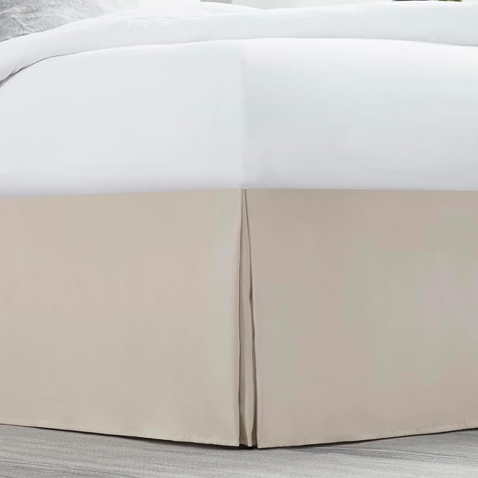 Nestl Linen Full XL Bed Skirt - Full XL Size Bed Skirt 14 Inch Drop - Brushed Microfiber Bed Skirts - Hotel Quality Pleated Bed Skirt - Shrinkage & Fade Resistant