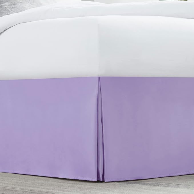 Nestl Lavender Bed Skirt Queen Size - Queen Bed Skirt 14 Inch Drop - Brushed Microfiber Bed Skirts - Hotel Quality Pleated Bed Skirt - Shrinkage & Fade Resistant