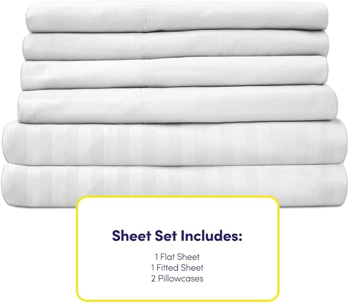 Twin Size Bed Sheets - 4 Piece 1500 Supreme Collection Fine Brushed Microfiber Deep Pocket Twin Sheet Set Bedding - 1 EXTRA PILLOW CASES, GREAT VALUE, Twin, Dobby White