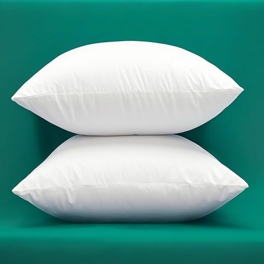 Extra Thick and Full Set of 2 Plump Cotton Fabric Throw Pillow Inserts, Filler for Decorative Cushion Cover, 12 X 20 Inches, There are Multiple Sizes to Choose from