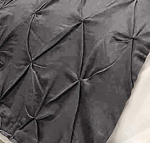 Bed Runner Set - 100% Pure Cotton 800 Thread Count - Luxury 1 Pinch Pleated Bed Runner and 2 Pillow Cover - 3 Piece Pinch Pleated Bed Runner Set Queen, Dark Grey