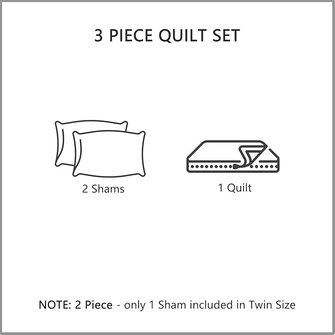 CHIXIN Boho Quilt Twin Size - Bohemian Chic Medallion Design - Lightweight Bedspread Coverlet Set, Ultrasonic Quilting Mandala Bedding Cover for All Season, 2 Piece, Aqua Blue