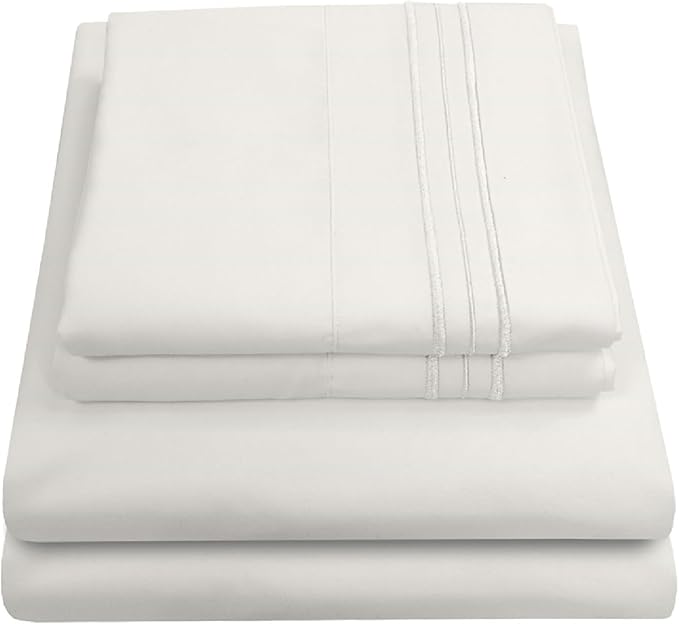 Full Size Sheet Sets - Breathable Luxury Sheets with Full Elastic & Secure Corner Straps Built In - 1800 Supreme Collection Extra Soft Deep Pocket Bedding Set, Sheet Set, Full, Ivory