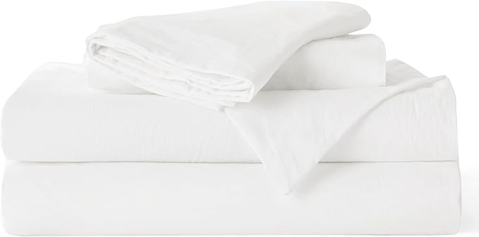 Bedsure 100% Washed Cotton Duvet Cover Full Size - Natural White Minimalist Cotton Duvet Cover Linen Like for All Seasons - GentleSoft™ Plain Simple Bedding (Natural White, Full, 80"x90")