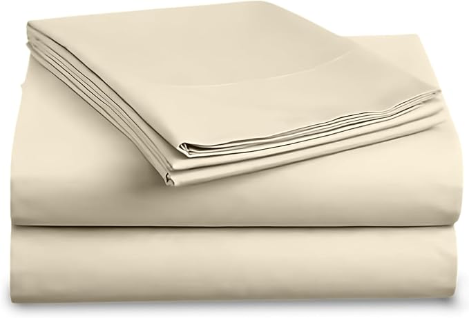 Twin XL 100% Microfiber Double Brushed Sheet Set - Extra-Soft & Wrinkle-Free - 15" Deep Pockets, 39" x 80" - Ideal for Dorms, Hospitals & Split King Beds - 3 PC Set (Twin XL, Beige)