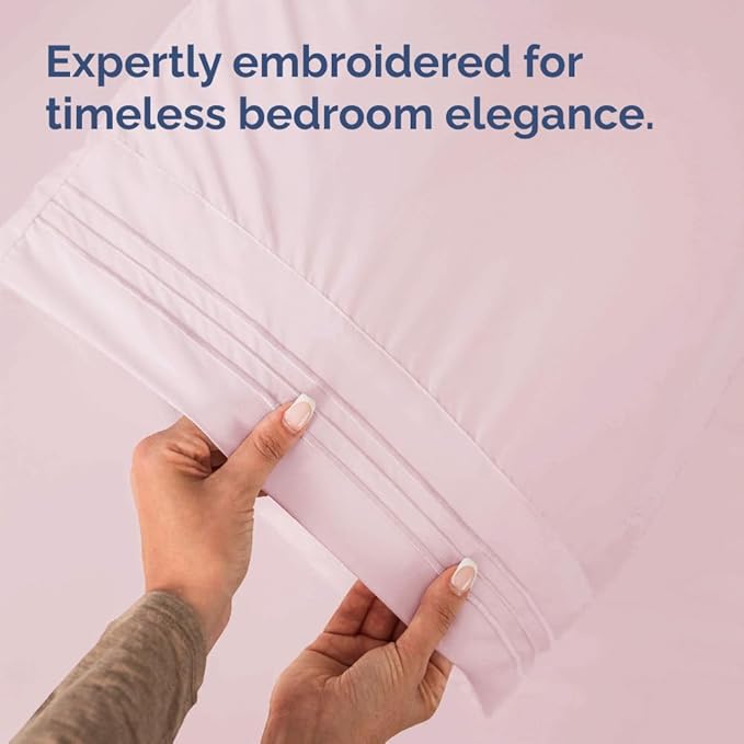 Queen Pillow Cases Set of 4 - Ultra Soft Hotel Quality Pillowcase Covers - Comfy, Cozy & Wrinkle Free - Shrinkage and Fade Resistant - Machine Washable Pillow Protectors - 4 Piece Set - Lavender Pink