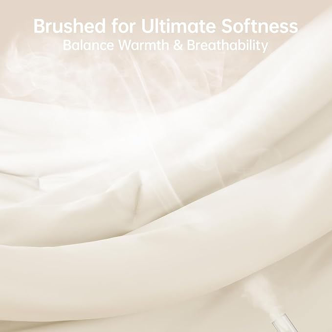 MUXHOMO Queen Comforter Set, All Season Ultra Soft Down Alternative Bedding - 3 Piece Lightweight Bed Set Includes 1 Comforter (90"x90") and 2 Pillow Shams (20"x26"), Ivory