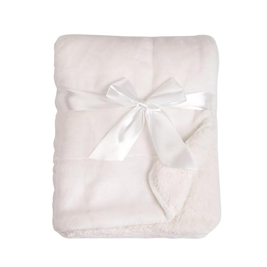American Baby Company Heavenly Soft Chenille Sherpa Toddler Blanket (36" x 48"), Warm and Cozy, Ivory, for Boys and Girls, Versatile for Nap Time, Preschool and Travel
