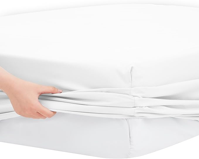 Modern Threads 6-Piece Bed Sheet Set - Deep Pocket, Soft Brushed Microfiber Sheets, Cool & Breathable for Mattress Up to 21 Inches, Includes 4 Pillowcases, Flat & Fitted Sheets, White Cal King