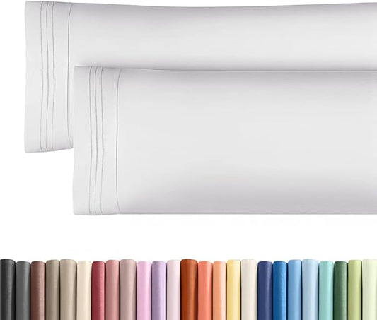 Body Pillowcases Set of 2-20x54 Long Body Pillow Case - Soft Body Pillow Cover for Sleeping & Side Sleepers - Comfy, Breathable & Wrinkle Free - Machine Washable w/Envelope Enclosure (French Grey)