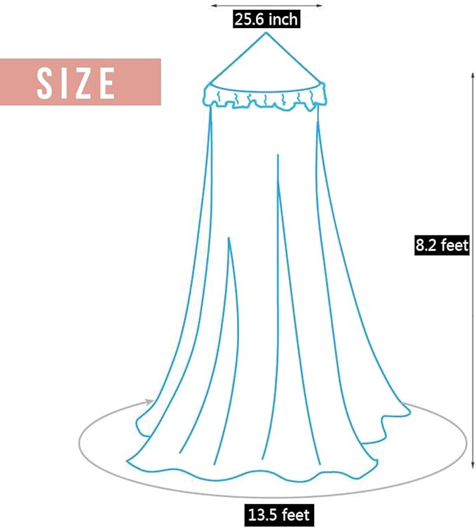 Kertnic Decor Canopy for Kids Bed, Soft Smooth Playing Tent Canopy Girls Room Decoration Princess Castle, Dreamy Mosquito Net Bedding, Children Reading Nook Canopies in Home (Green)